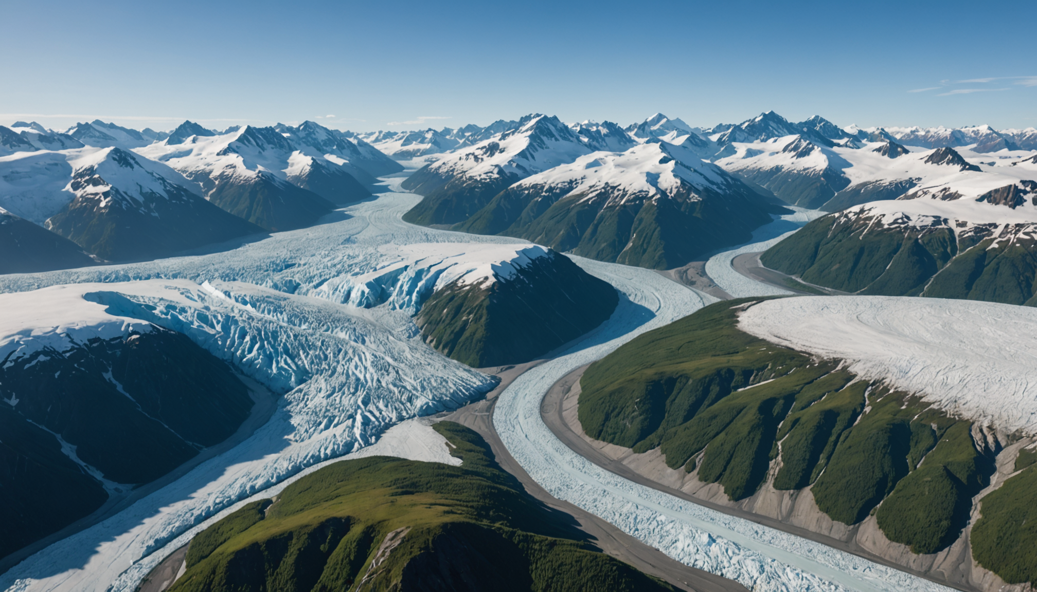 Helicopter view of Knik Glacier