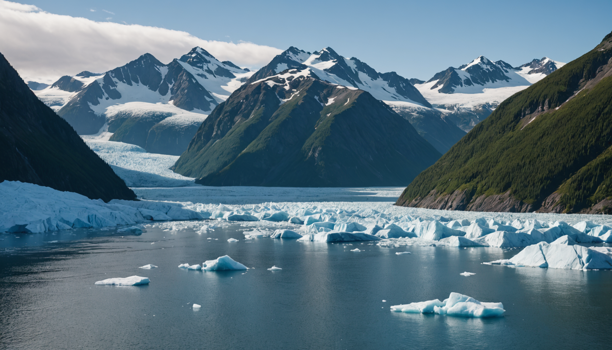 View of Prince William Sound from a cruise ship