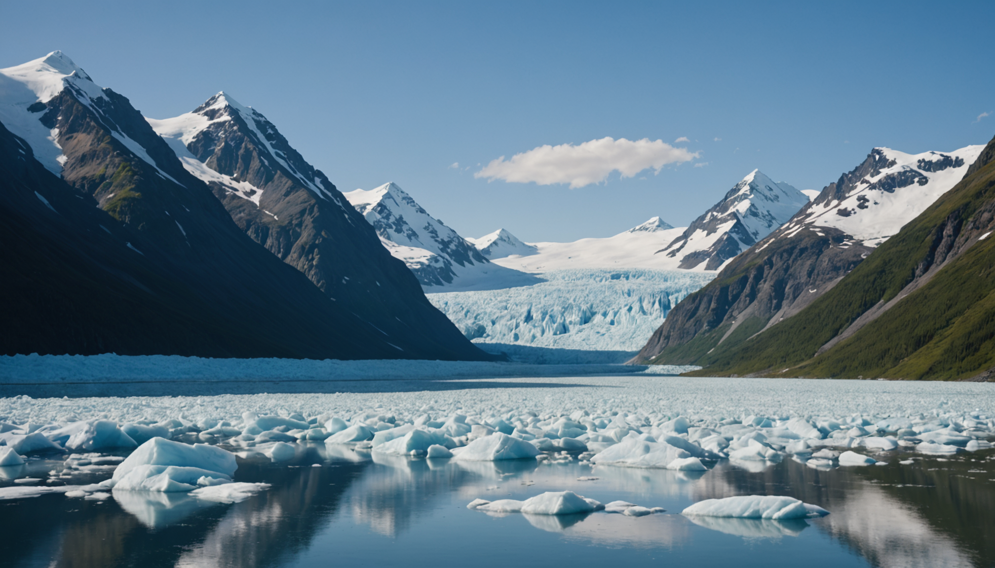 Close-up of wildlife with Alaska landscape in the background