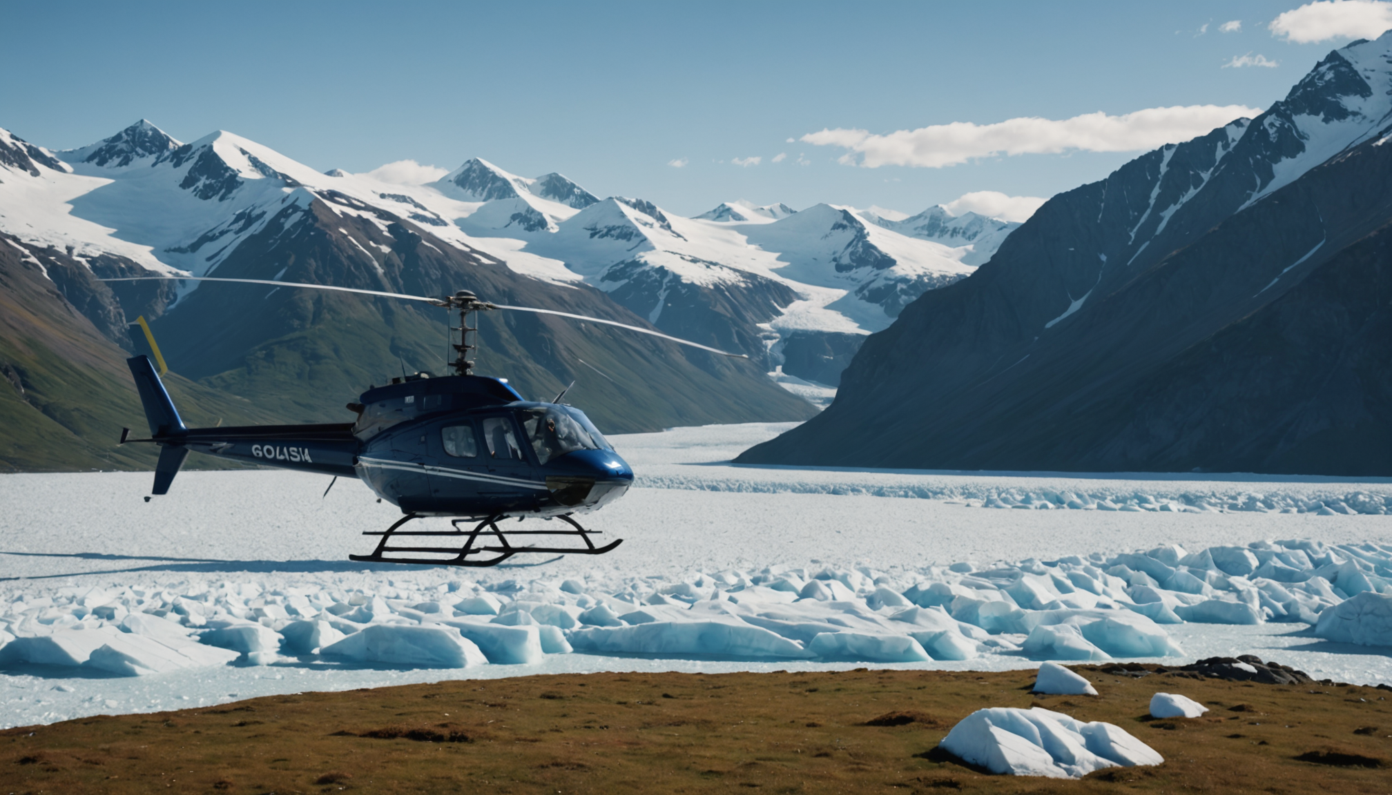 Helicopter landing in the Mat-Su Valley