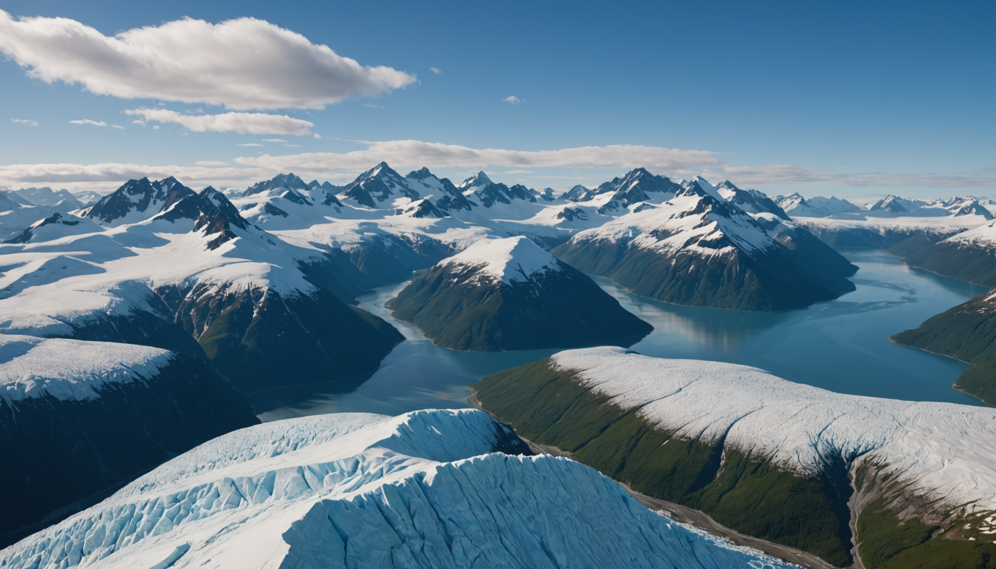 Aerial view of Prince William Sound