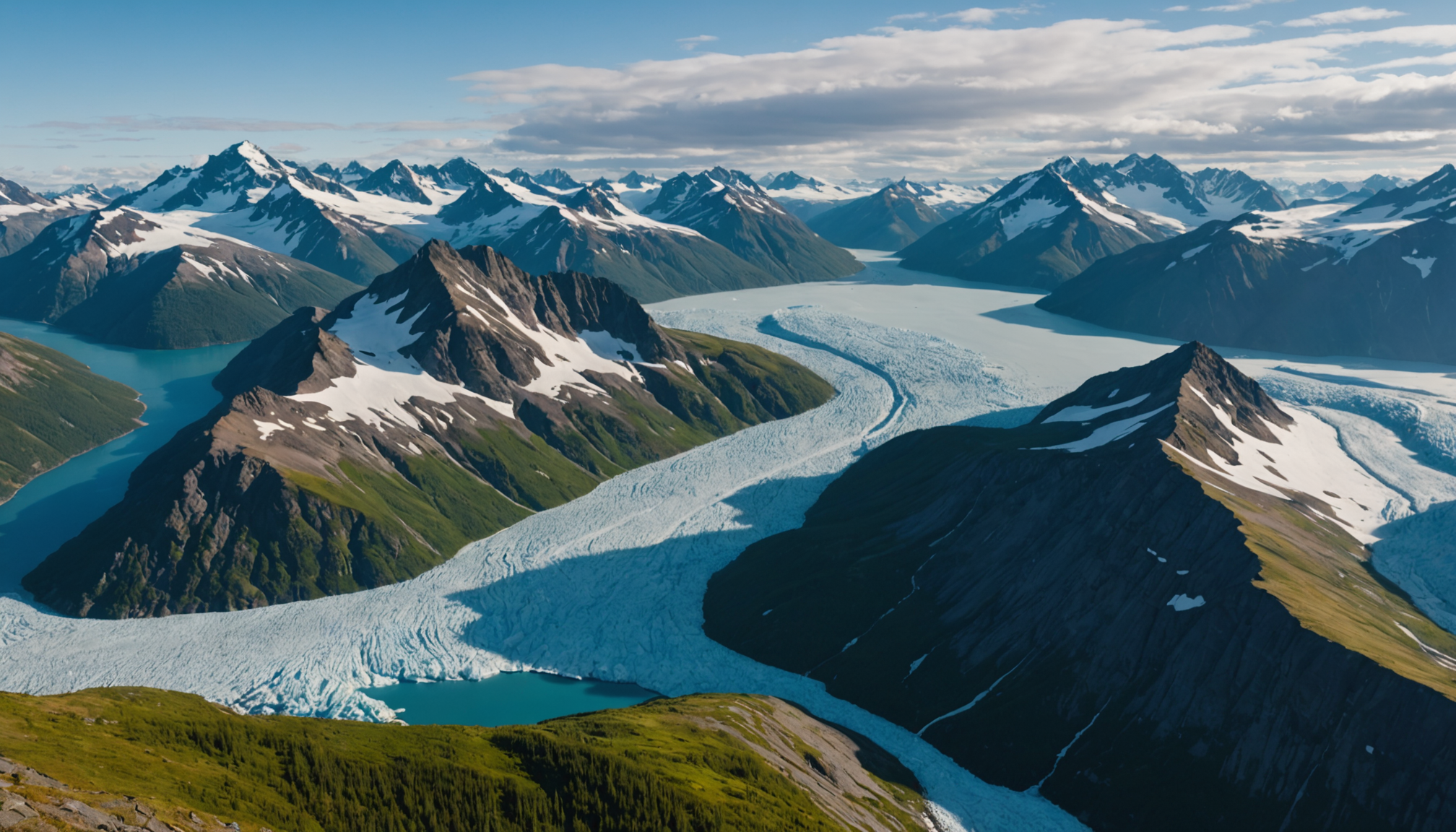 Stunning view of Prince William Sound from a helicopter