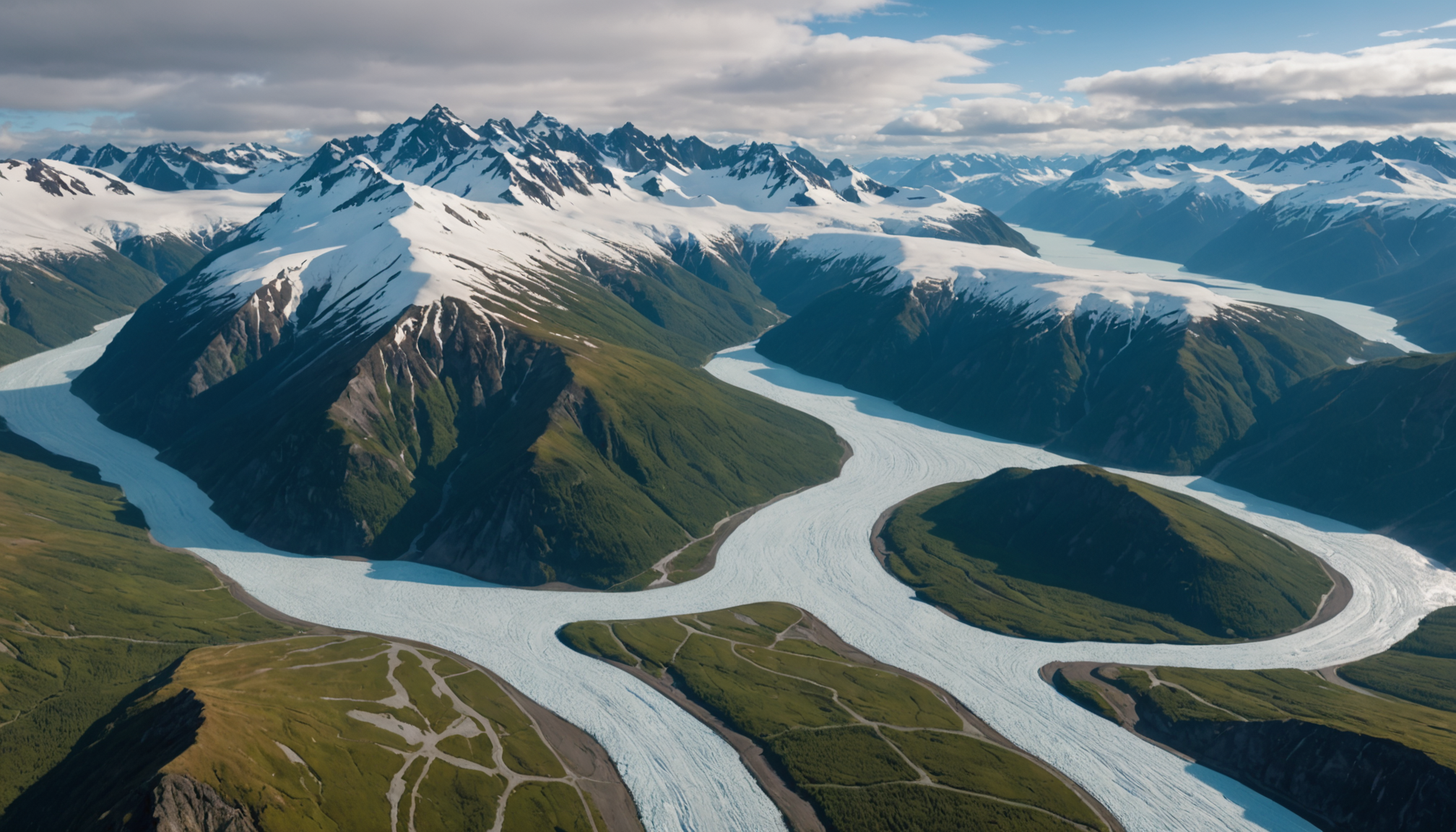 Aerial view of Wasilla from a helicopter