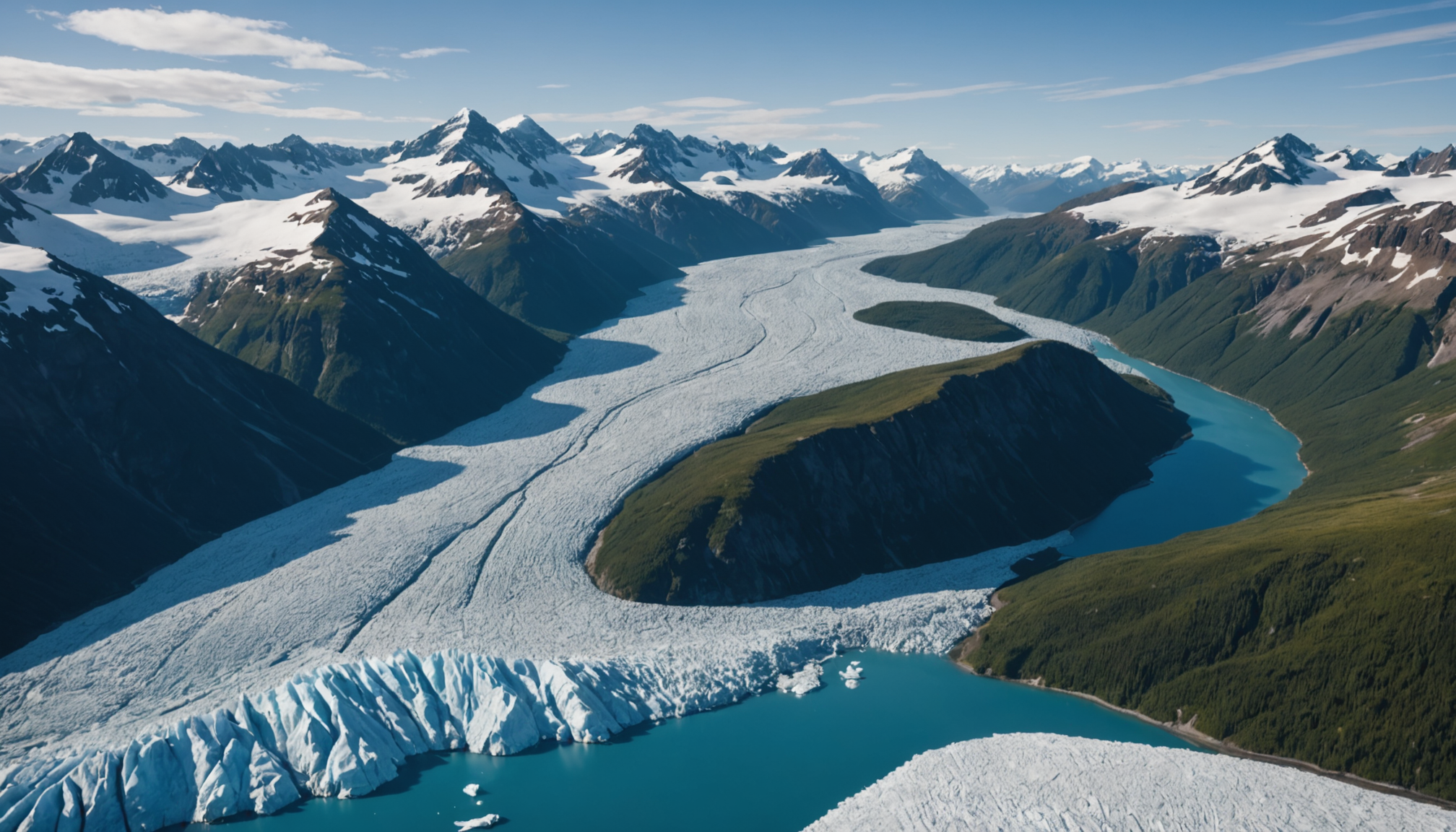 Aerial view of Prince William Sound
