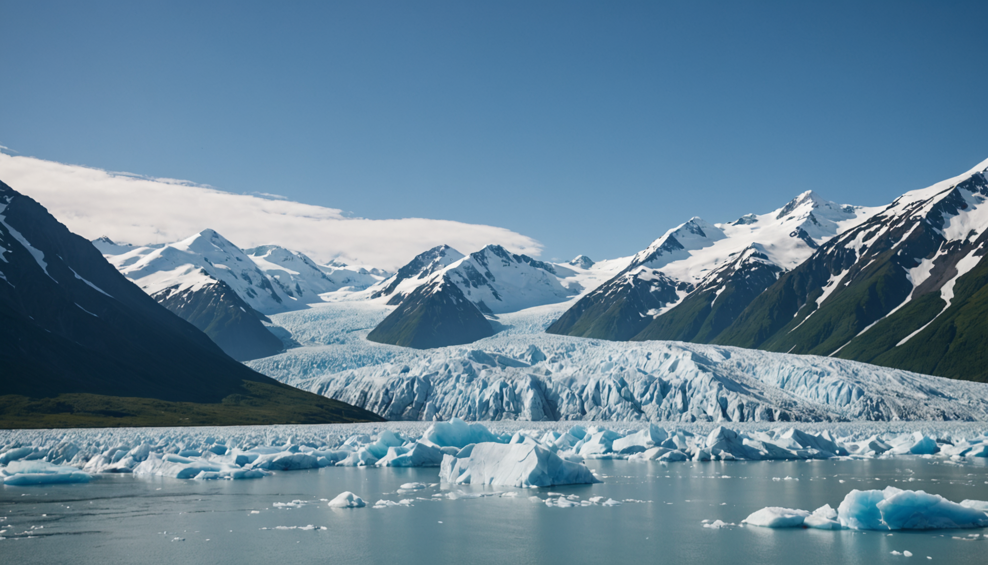 Helicopter landing on Knik Glacier