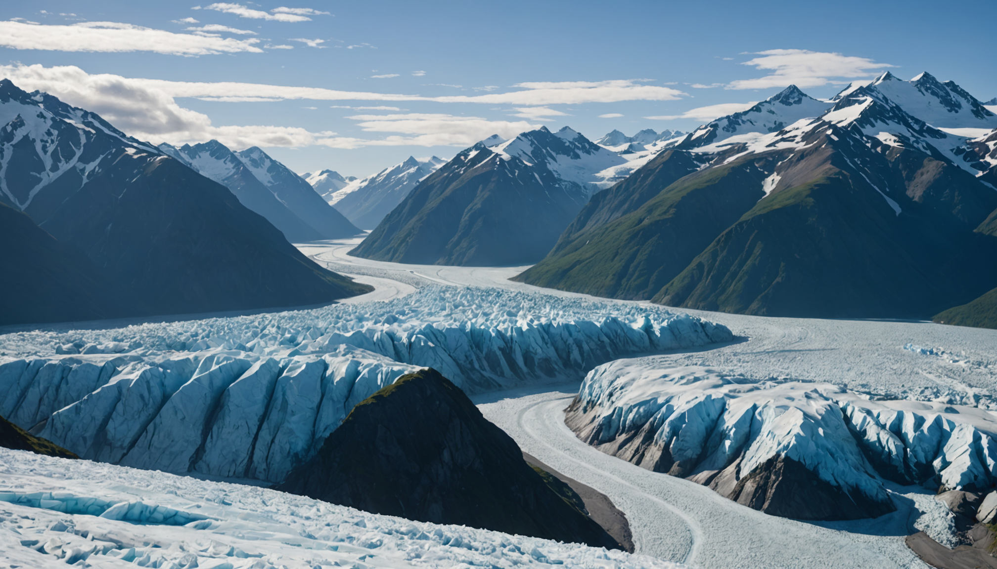 View of Knik Glacier from a helicopter