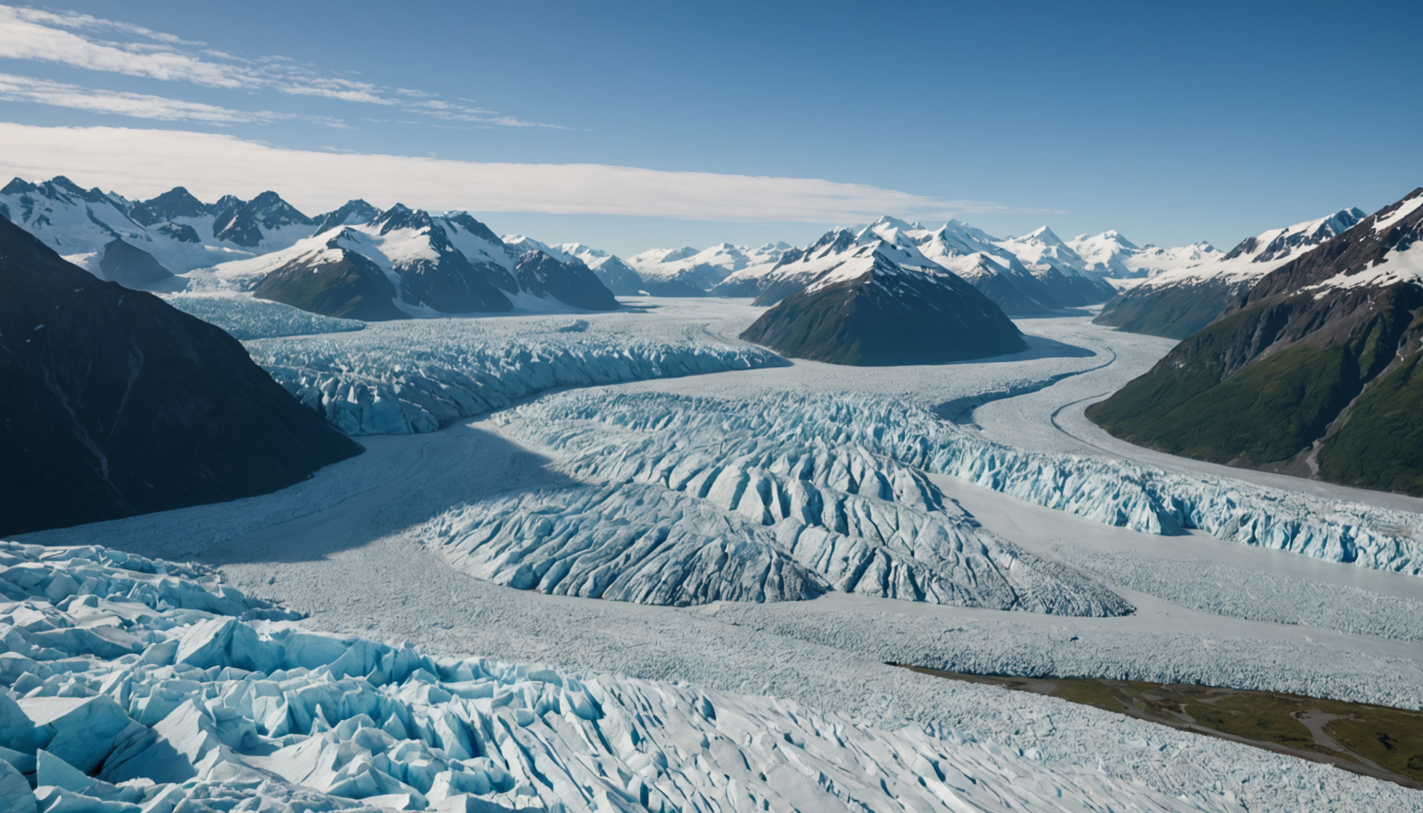 View of Knik Glacier from a helicopter