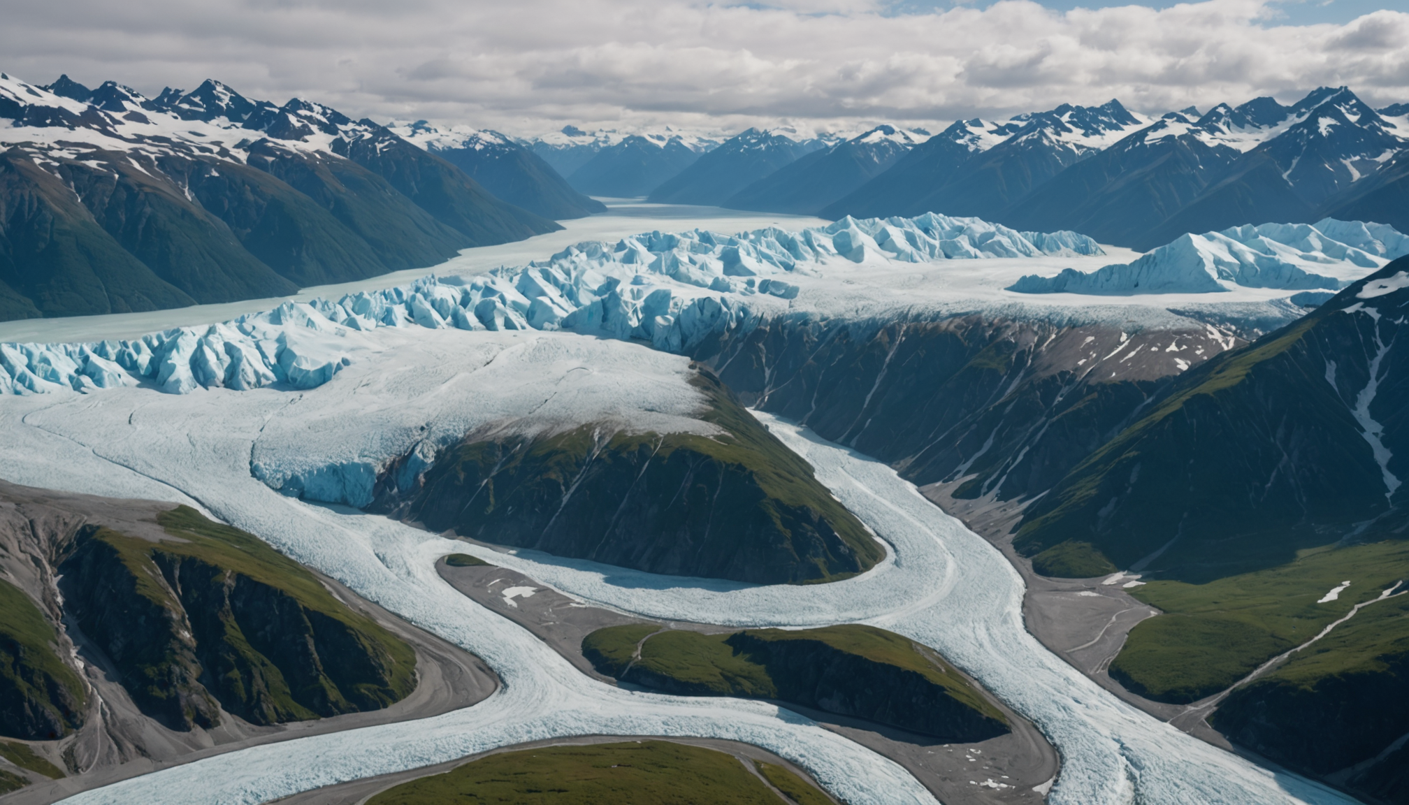 View of Knik Glacier from helicopter