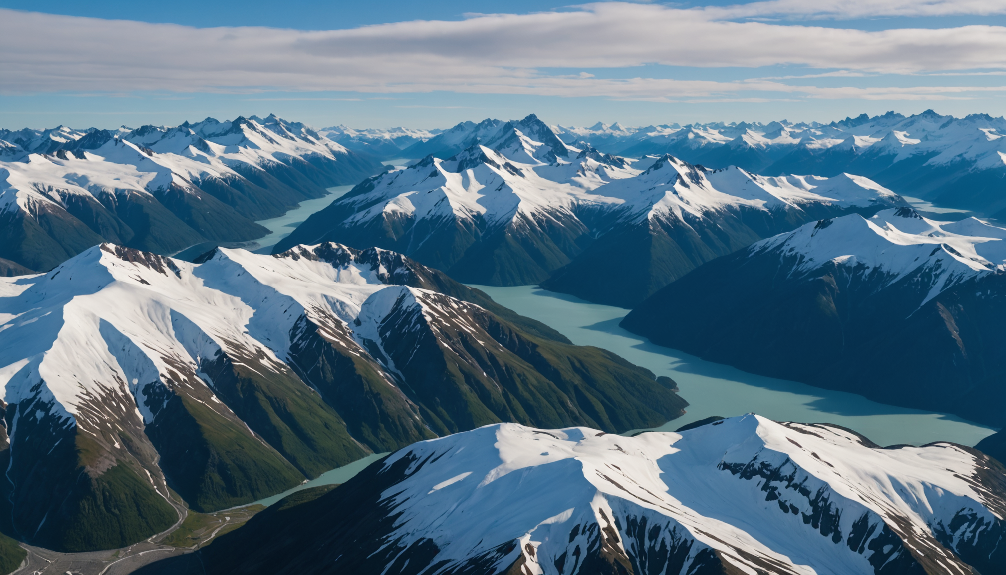 Aerial view of Chugach Mountains