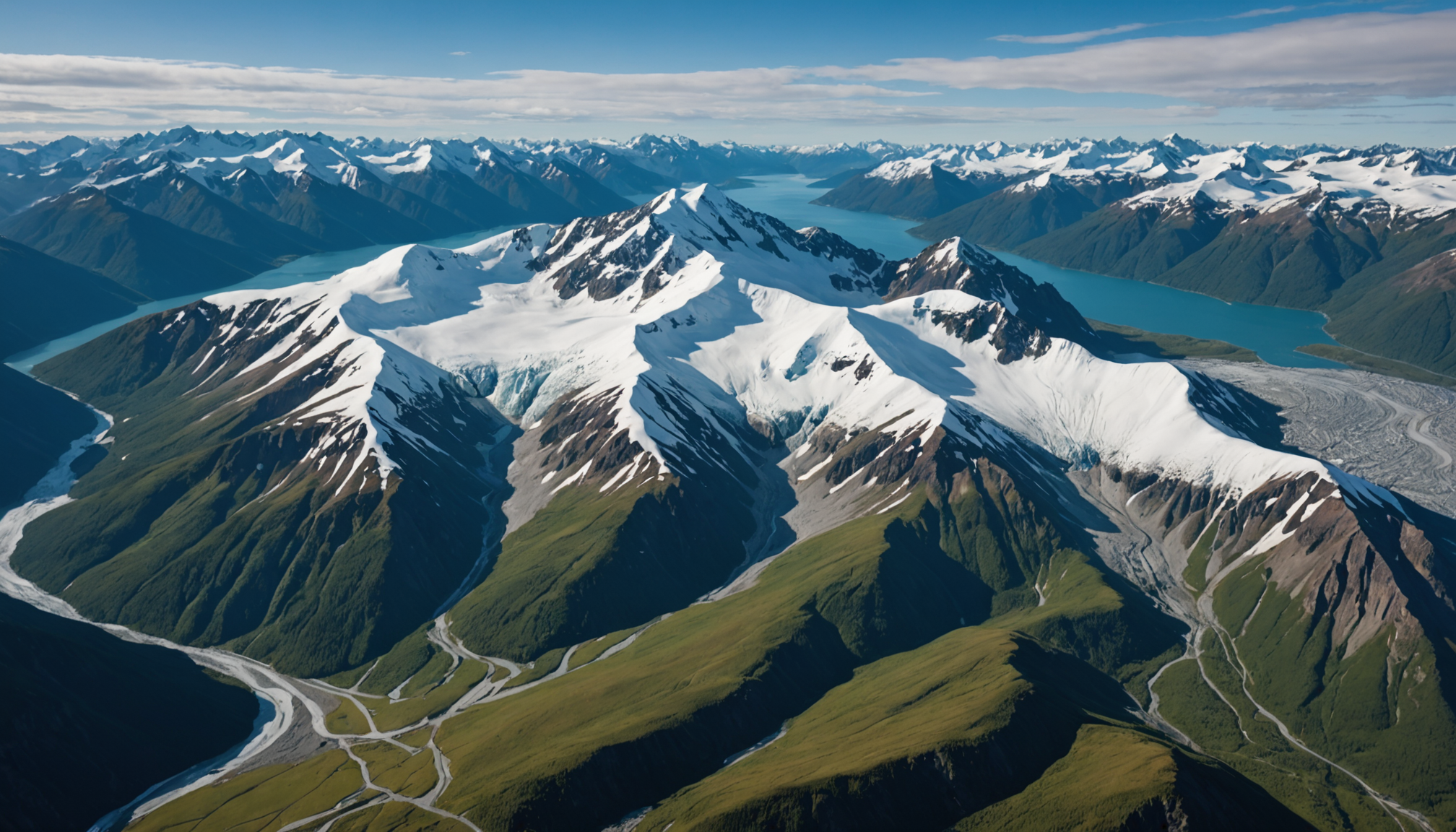 Aerial view of Chugach Mountains