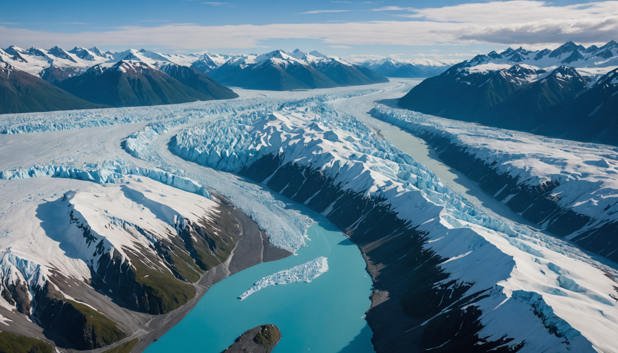 Aerial view of Knik Glacier