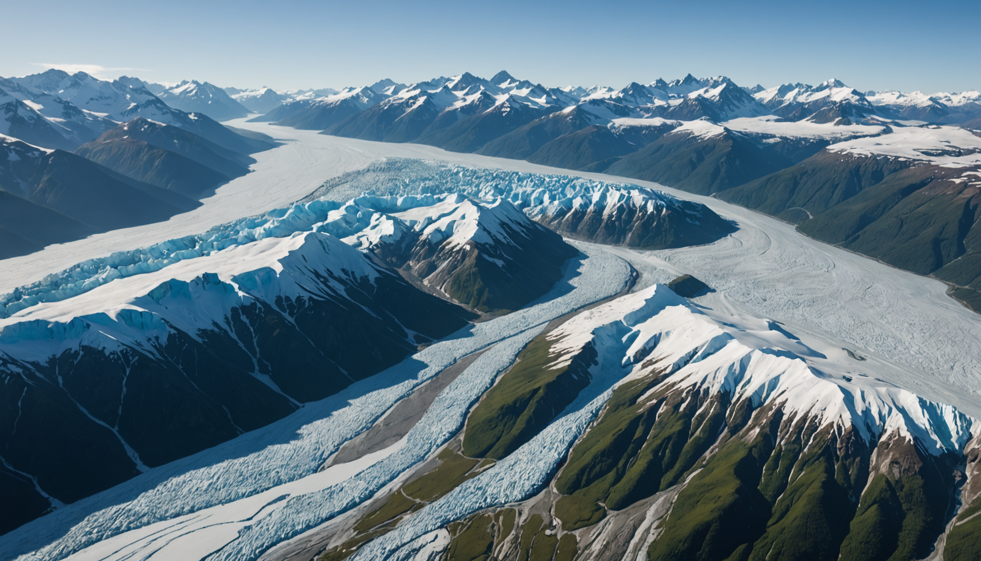 Aerial view of Knik Glacier
