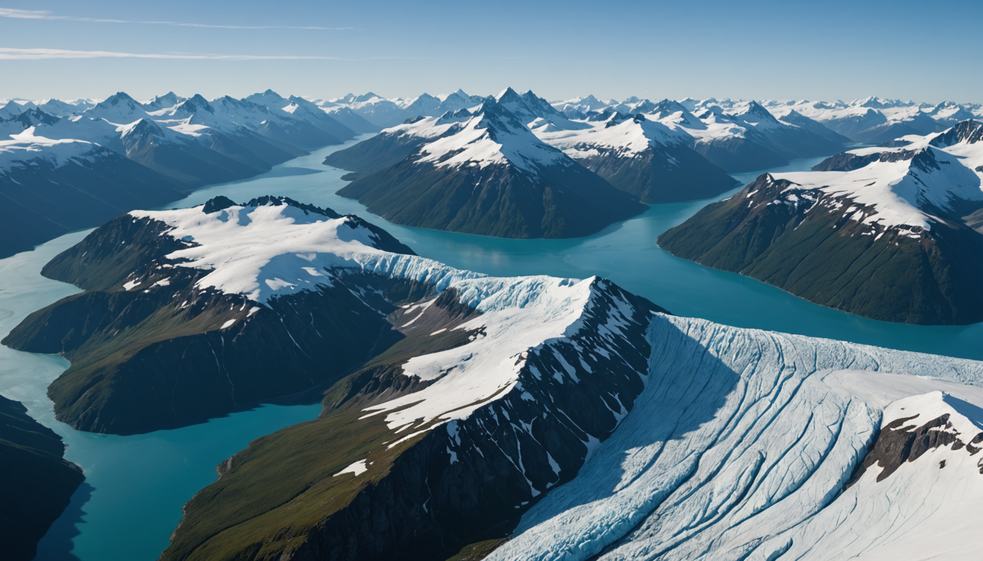 Aerial view of Prince William Sound