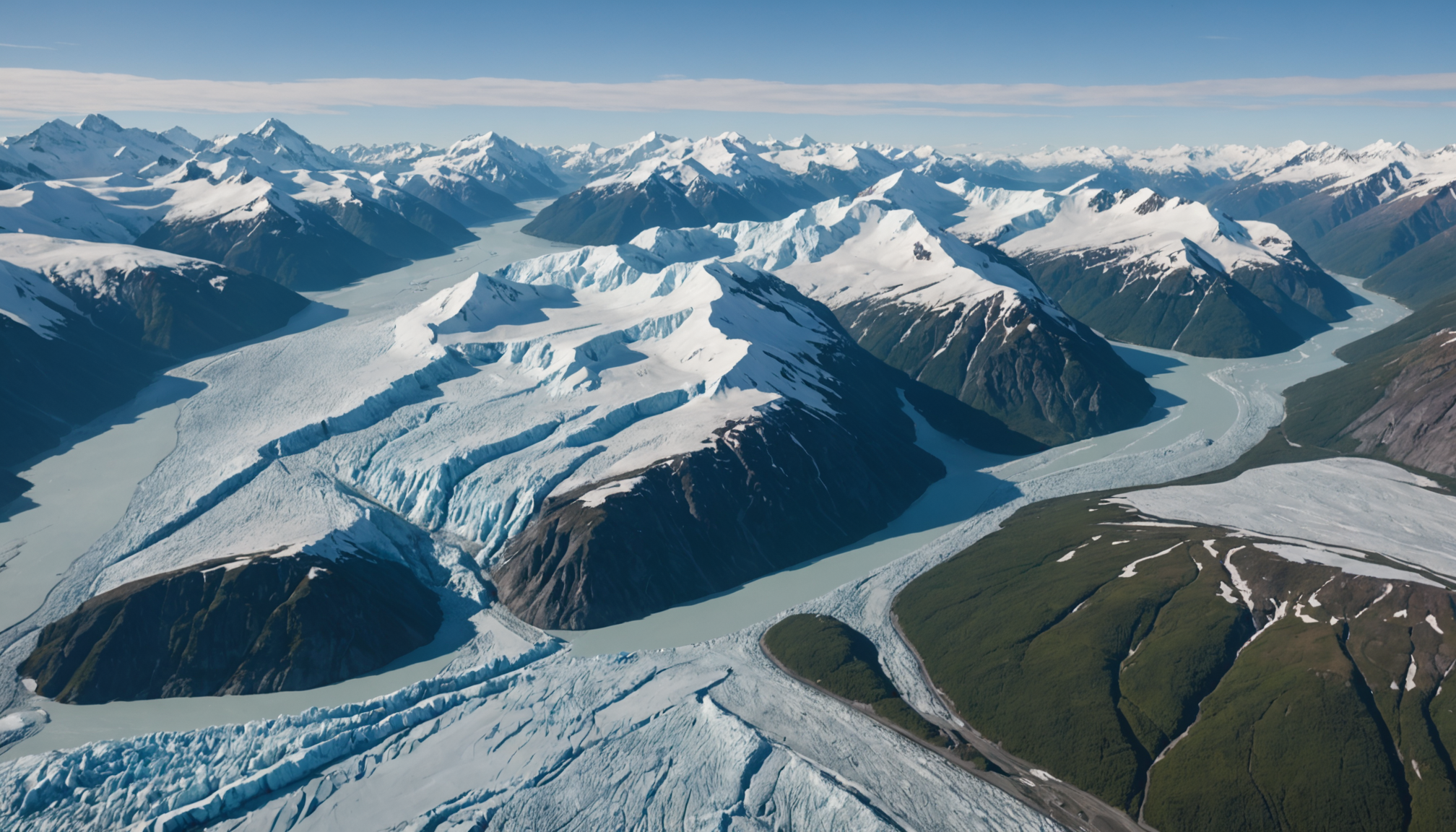 Aerial view of Knik Glacier