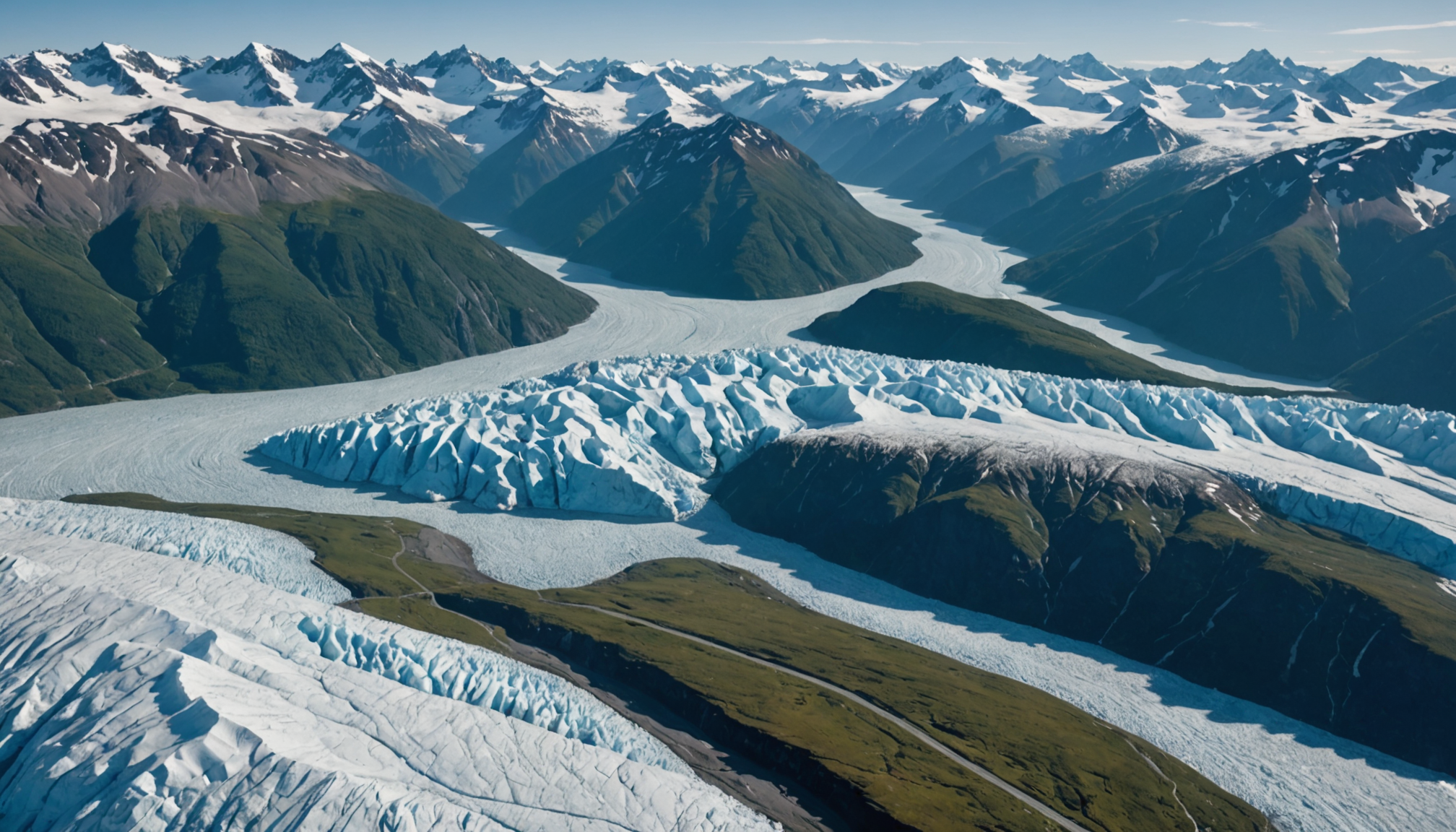 Aerial view of Knik Glacier