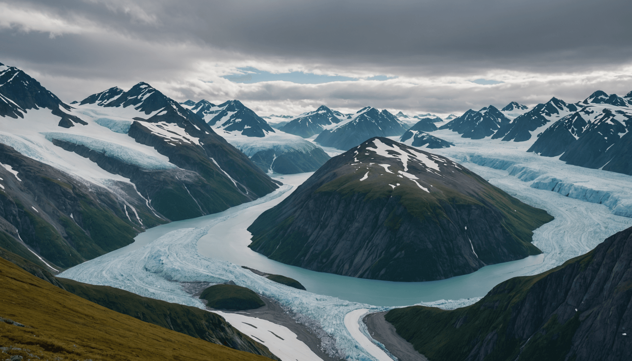 Kenai Fjords National Park with glaciers in the background