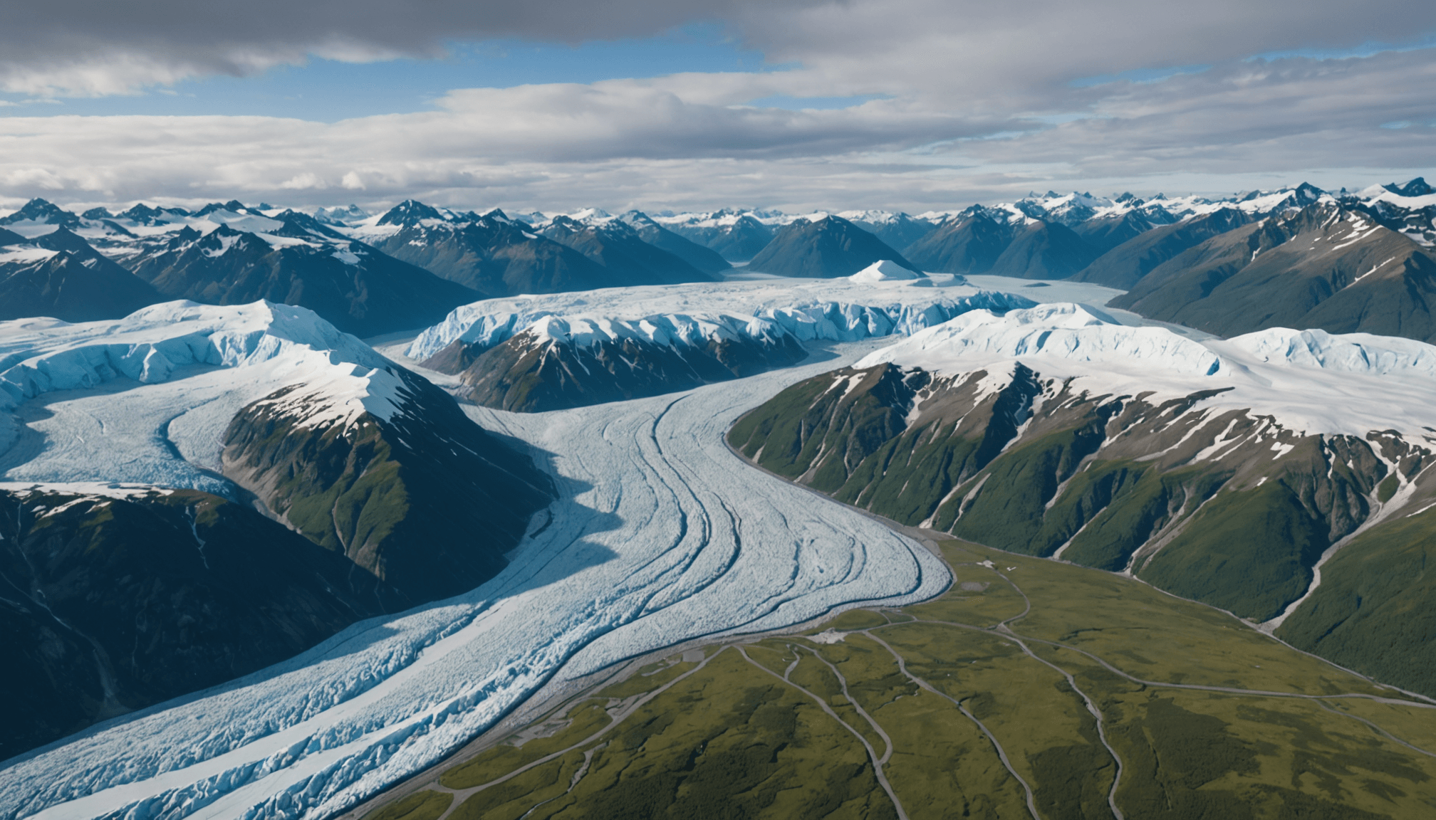 Aerial view of Knik Glacier