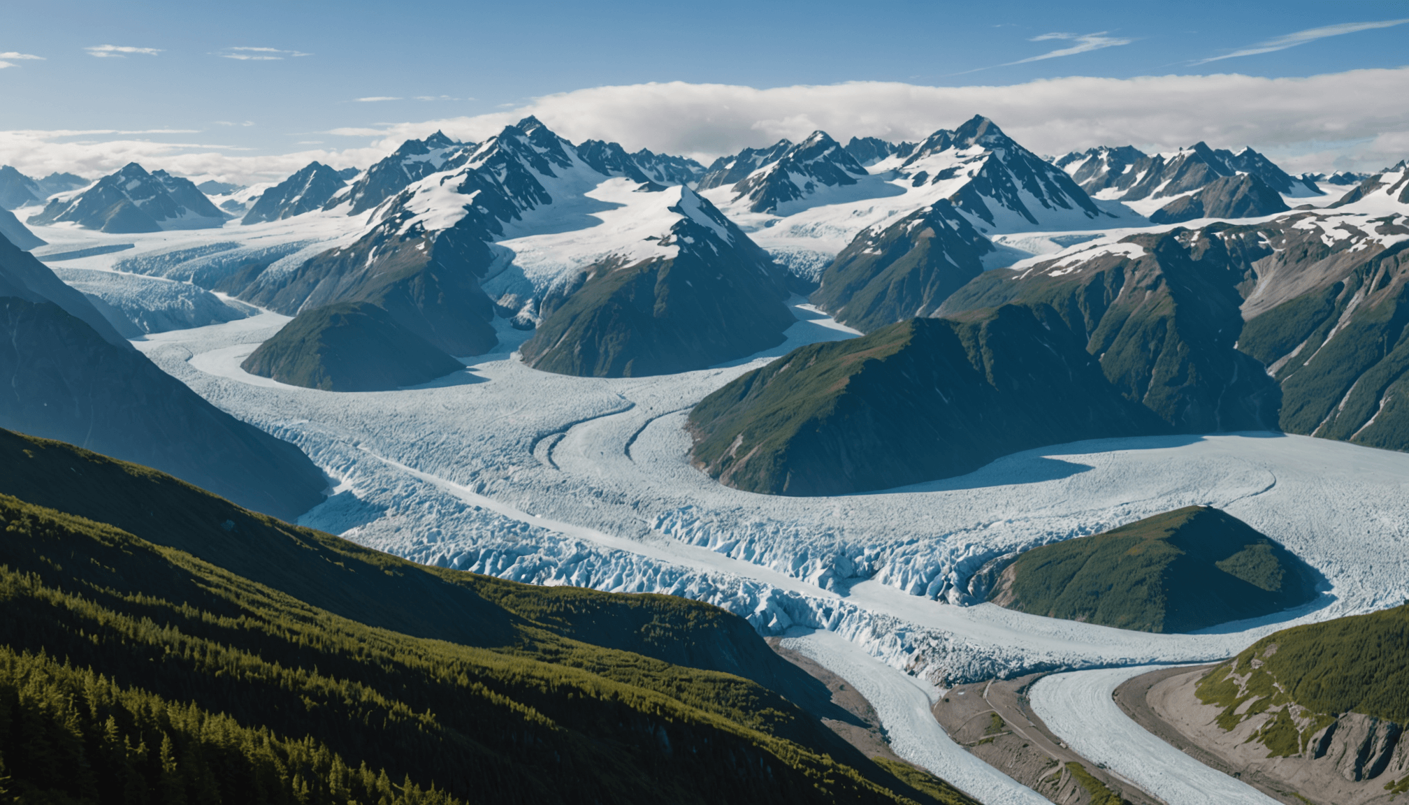 Majestic view of Knik Glacier from above