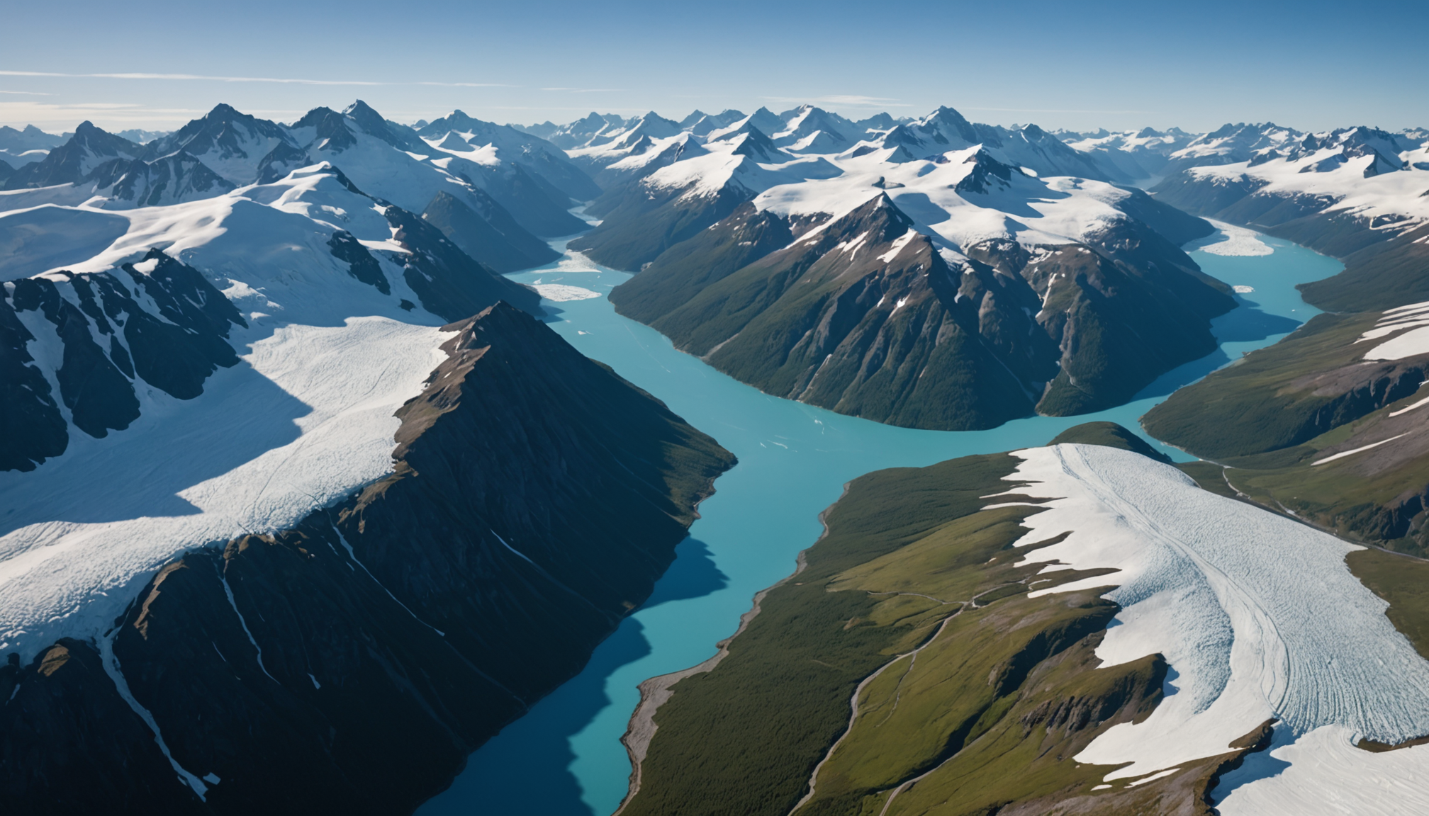 Aerial view of Prince William Sound