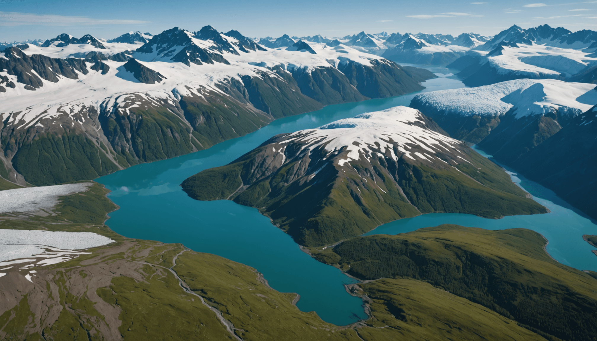 Aerial view of Prince William Sound