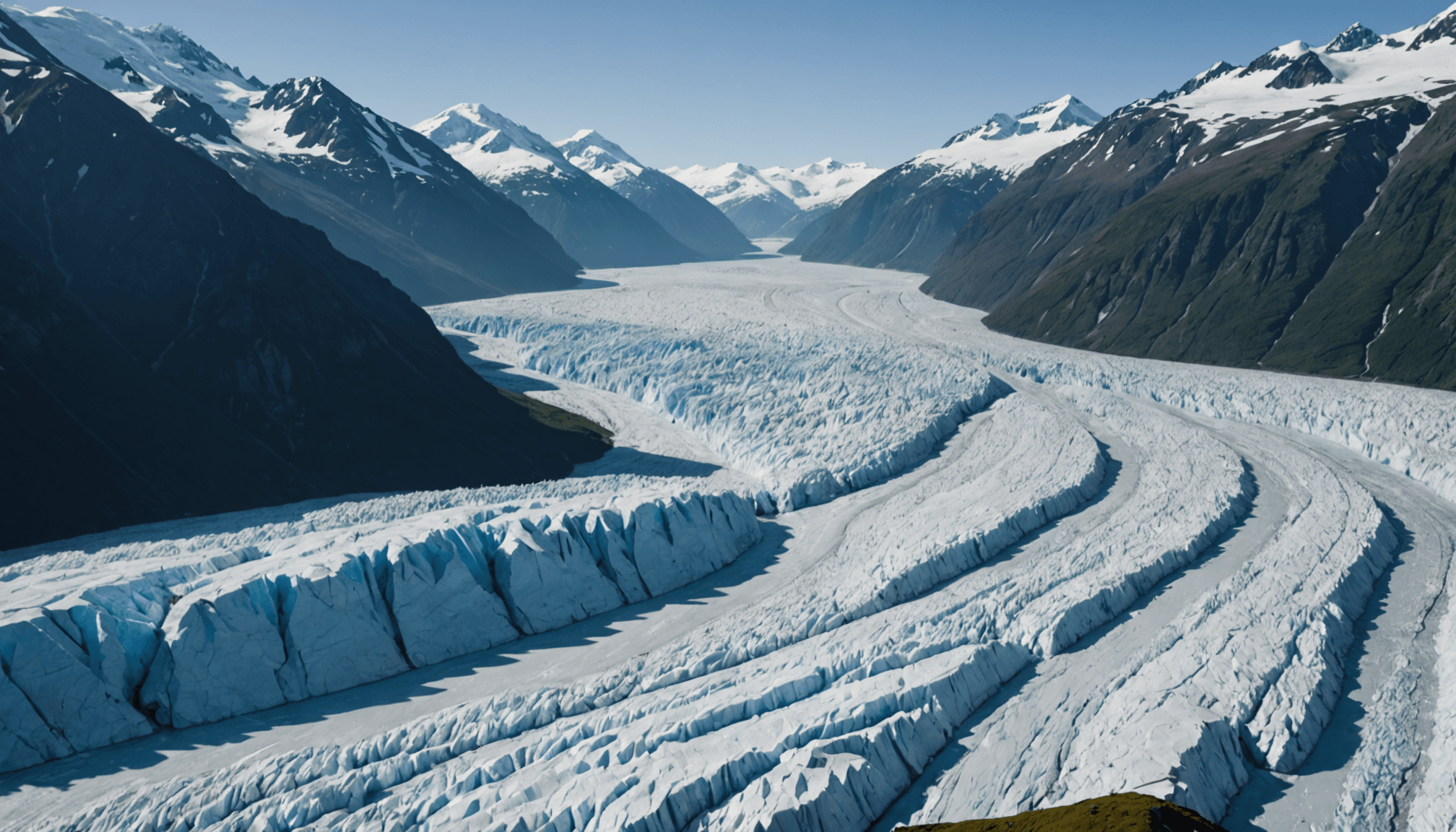 Close-up of Knik Glacier's blue ice