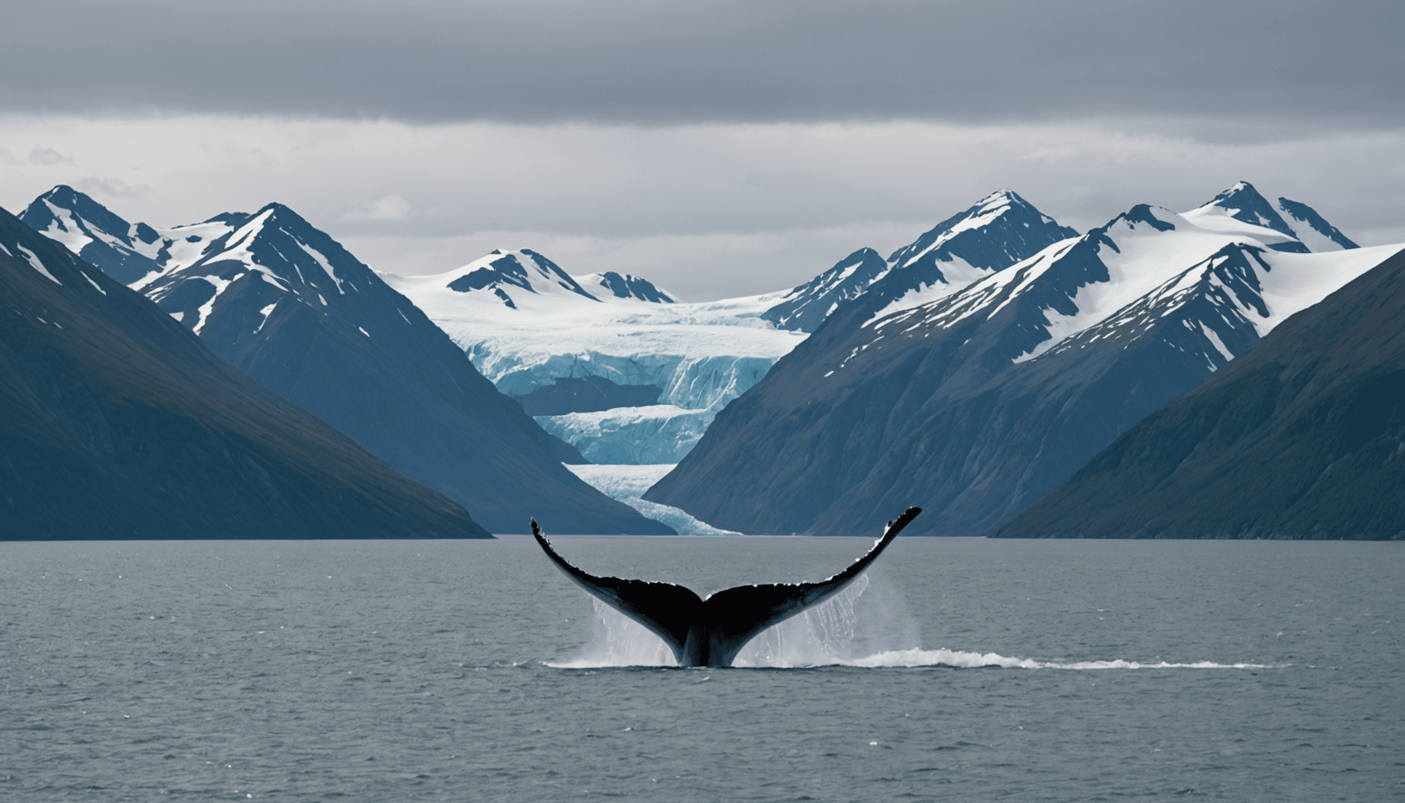 Close-up of a whale breaching in Seward waters