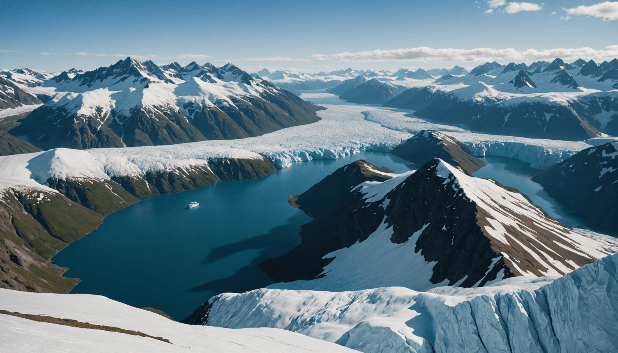 Snow-covered peaks of the Chugach Mountains