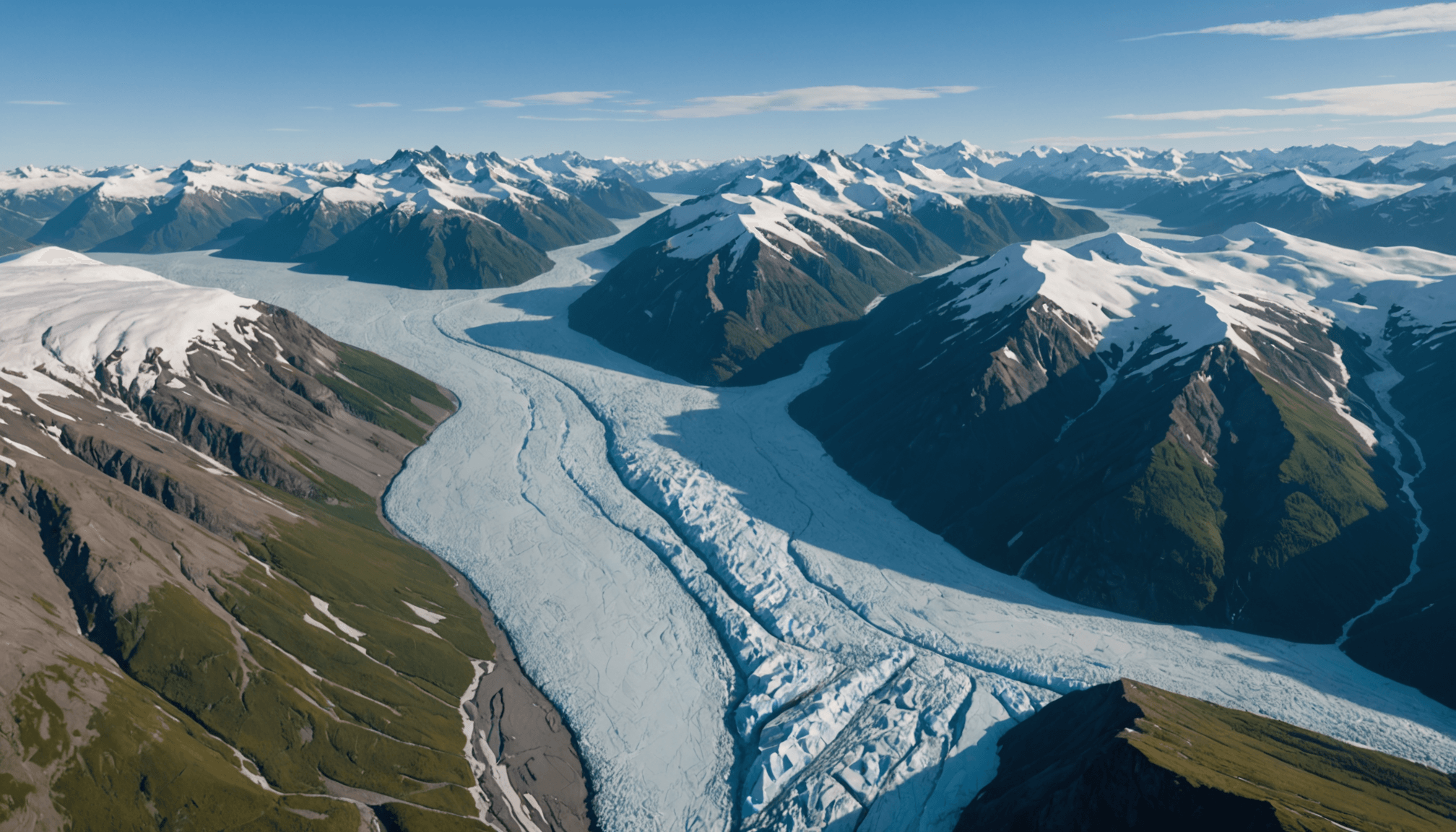 Aerial view of Knik Glacier from a helicopter tour