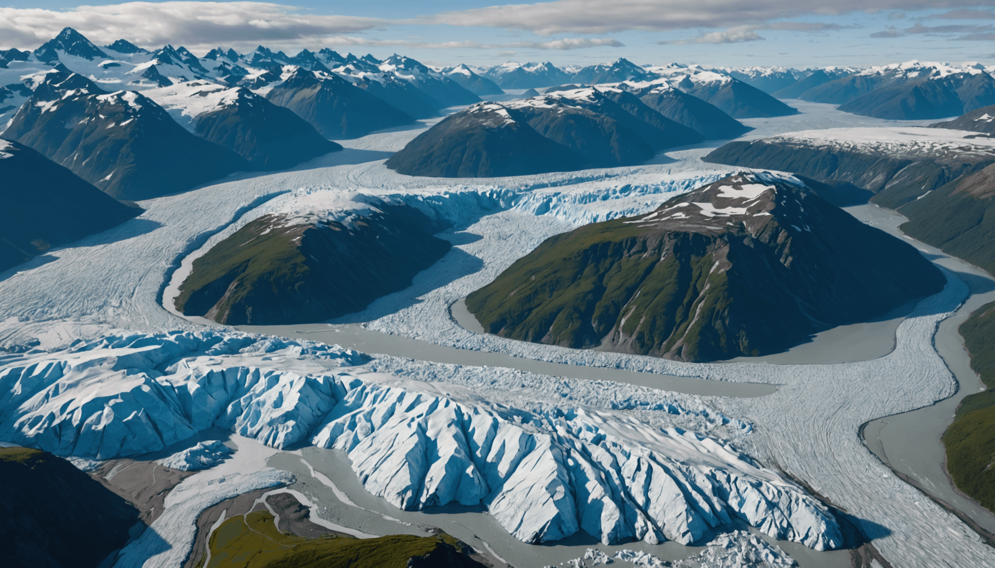 Aerial view of the Knik Glacier