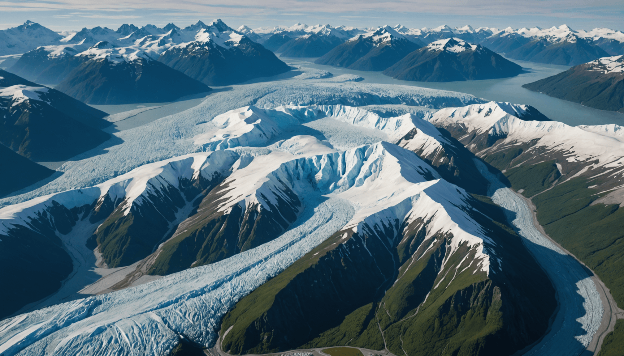 Aerial view of Knik Glacier