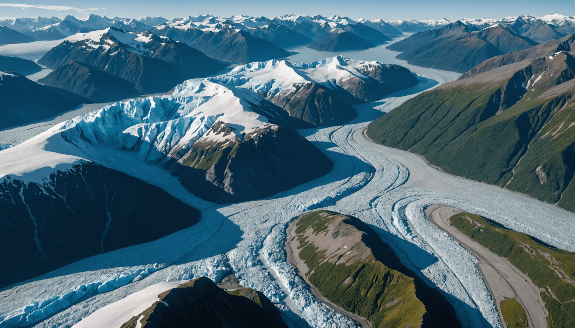 Aerial view of Knik Glacier