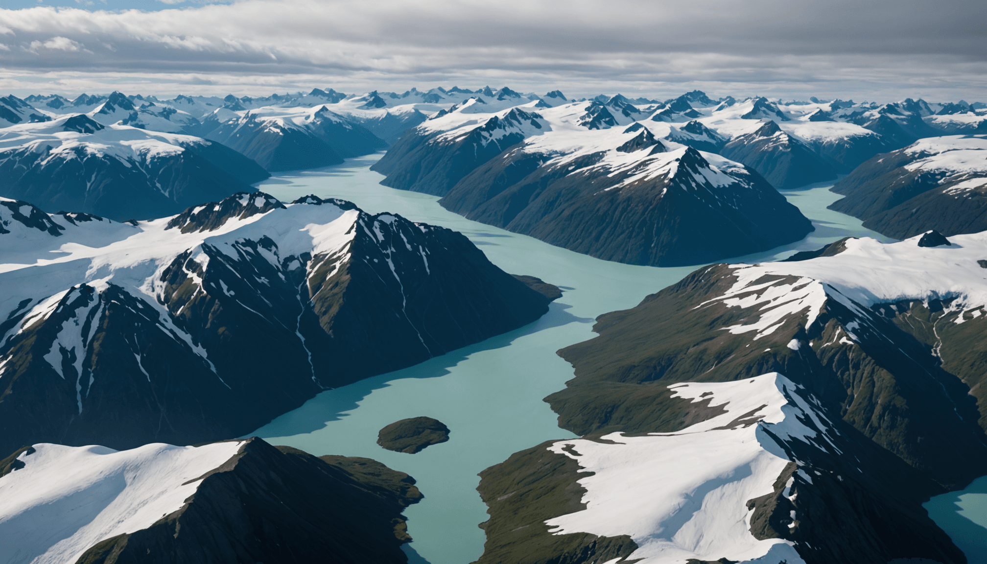 View from helicopter over the Prince William Sound