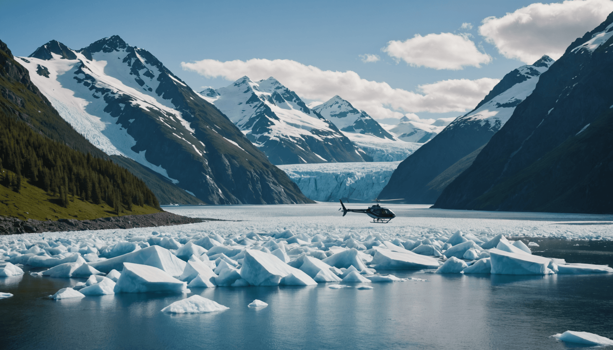 Small yacht cruising in Prince William Sound