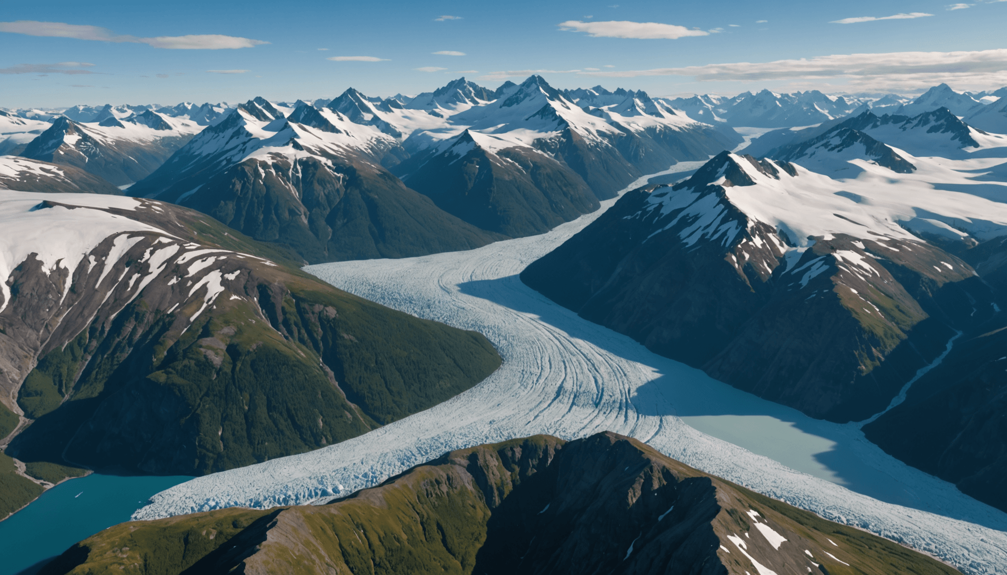 Aerial view of Prince William Sound