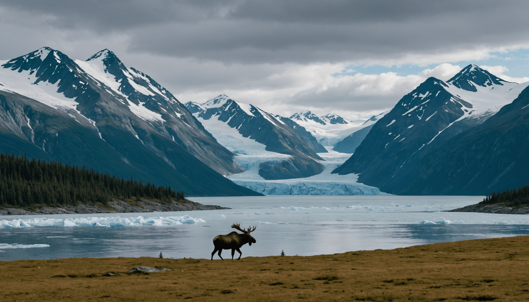 Moose grazing near Prince William Sound