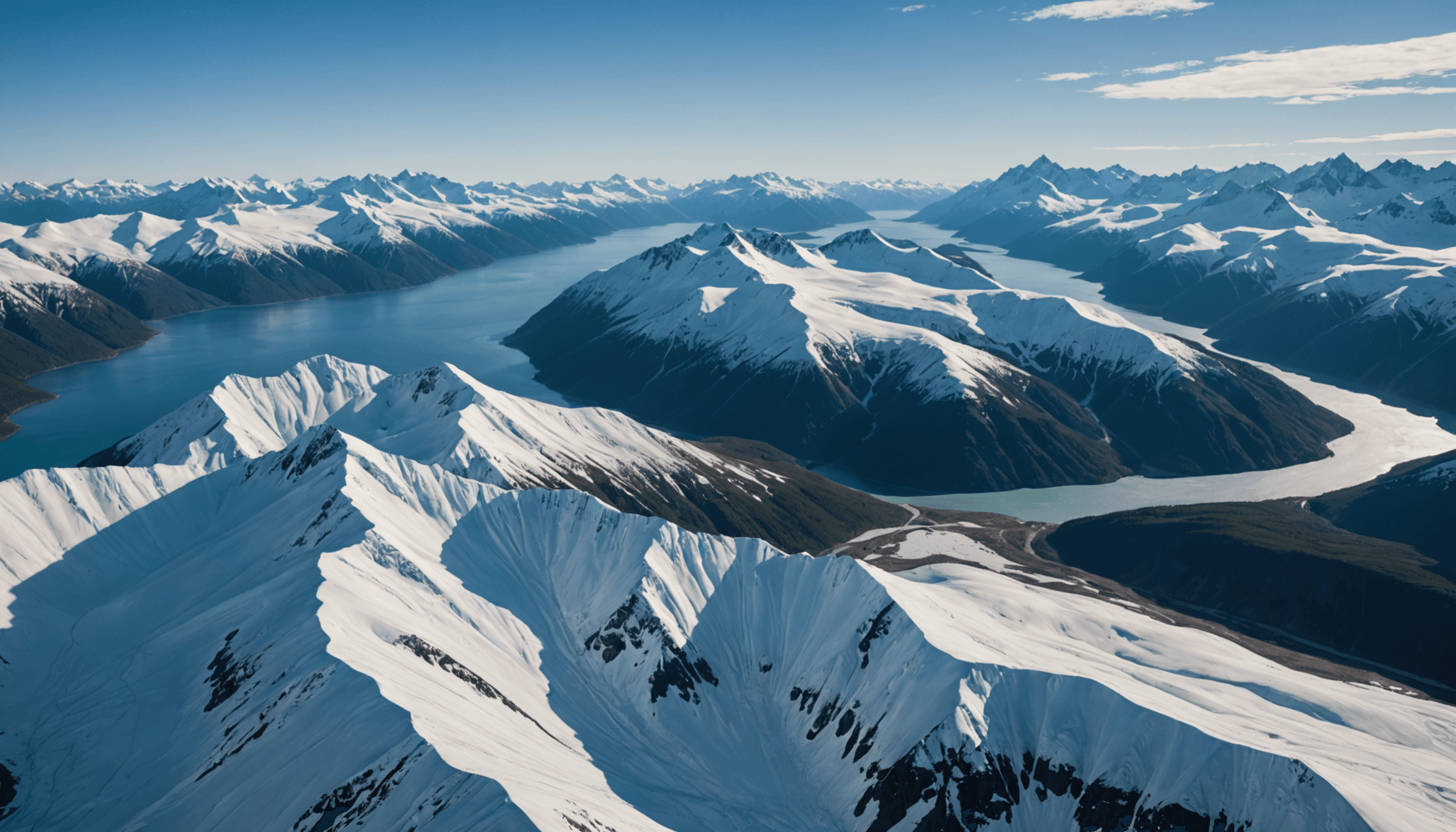 Aerial view of Chugach Mountains