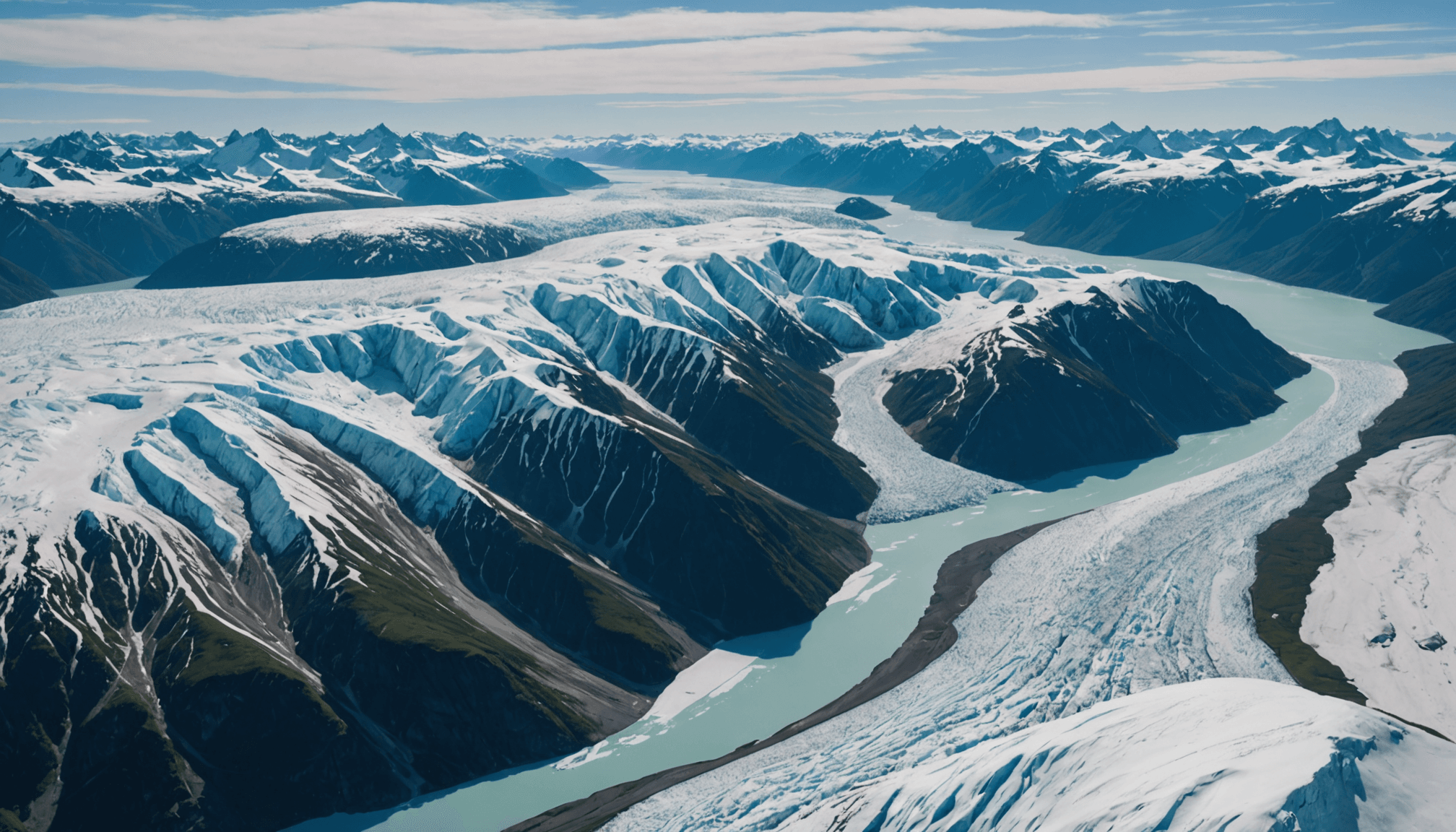 Aerial view of Knik Glacier