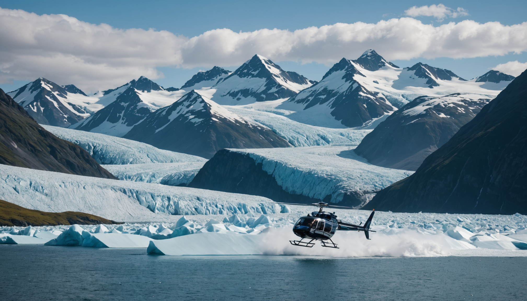A breathtaking view of orcas breaching near Kenai Fjords National Park