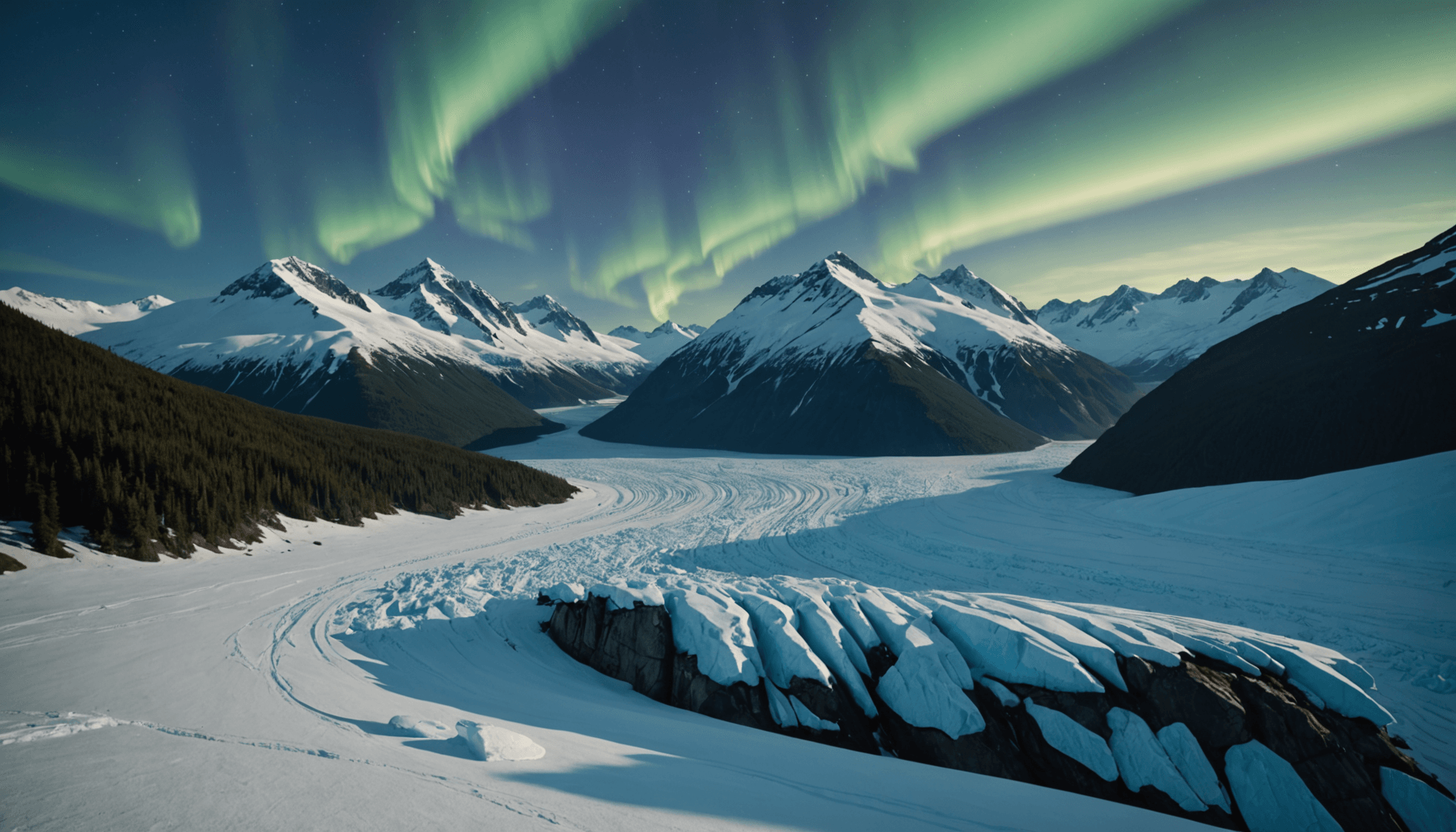 Northern Lights over Alaska’s Chugach Mountains