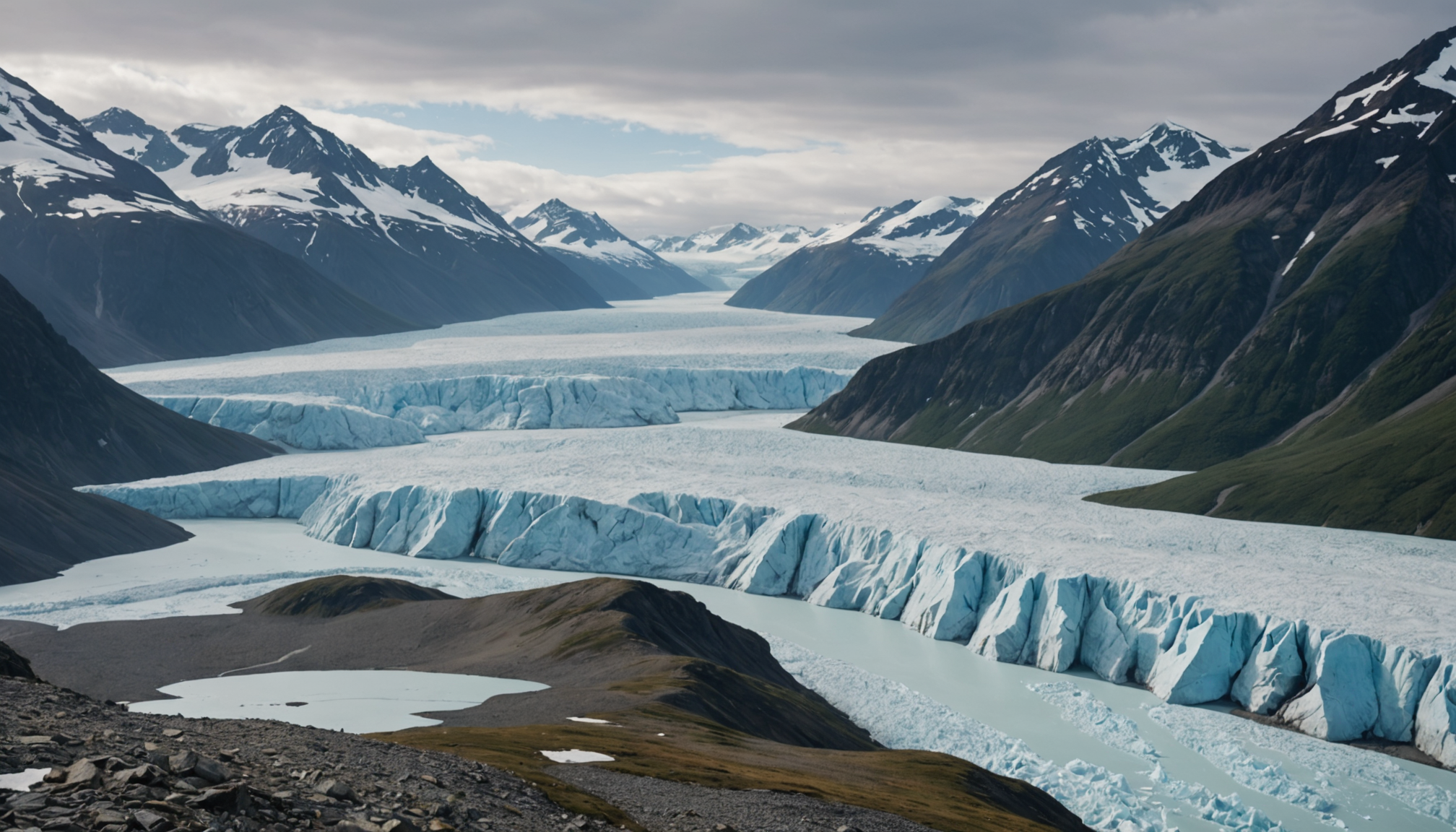 A stunning view of a glacier calving in Kenai Fjords National Park
