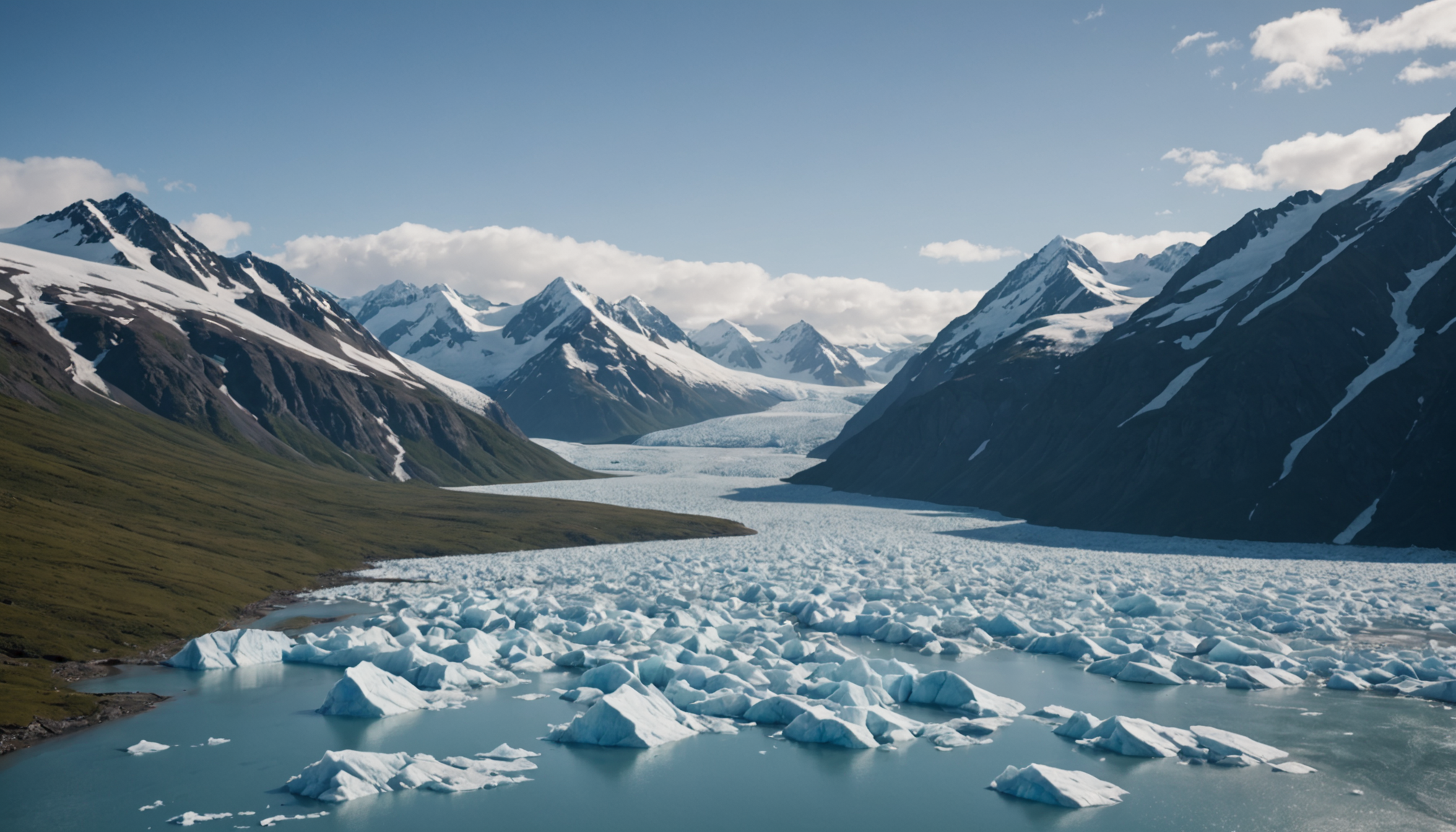 Snow-covered peaks in the Chugach Mountains