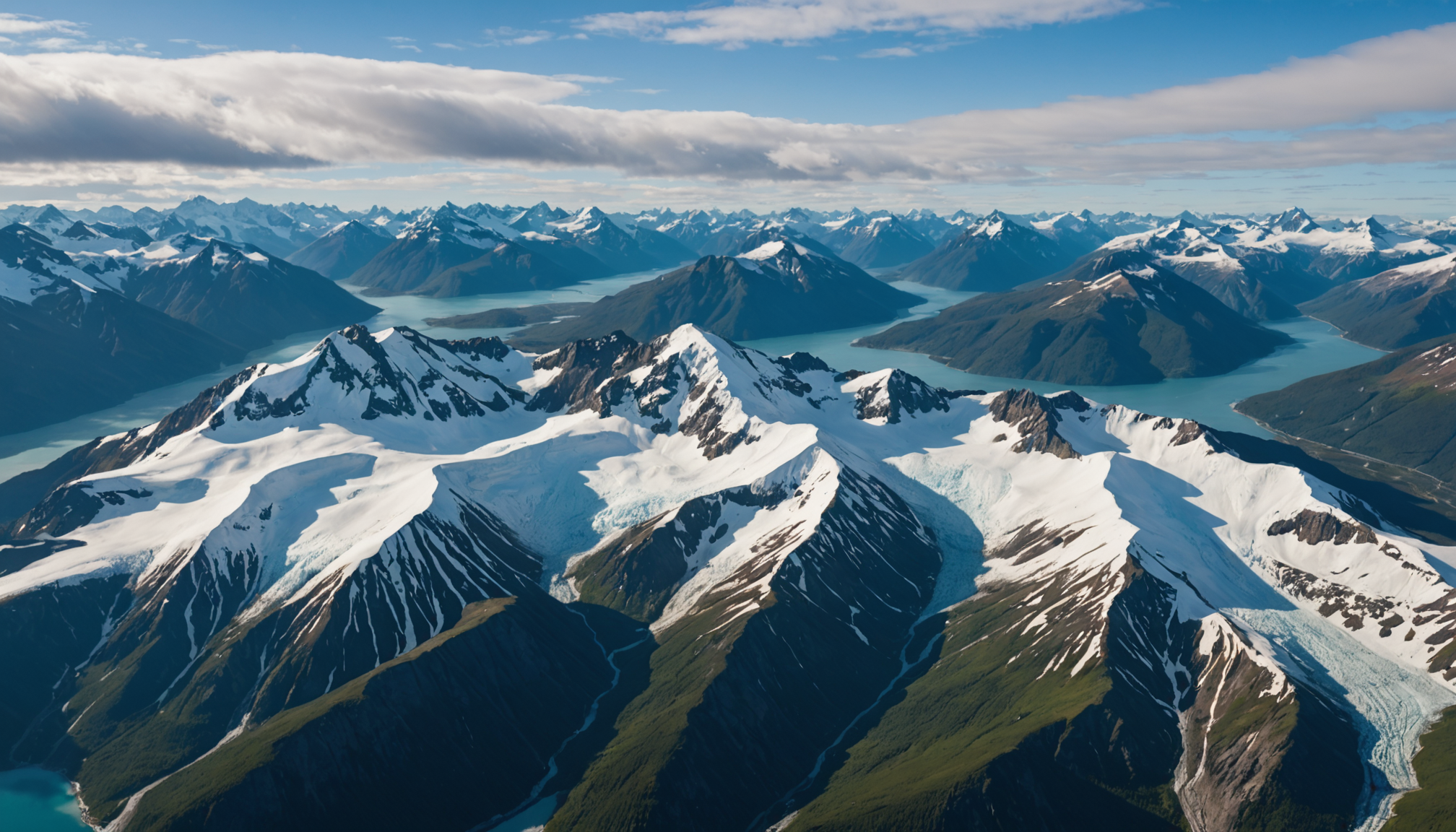 Aerial view of the Chugach Mountains